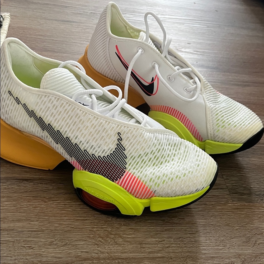 Nike Women's White and Neon Yellow Athletic Shoes